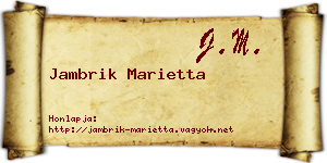 Jambrik Marietta névjegykártya