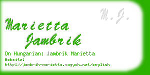 marietta jambrik business card